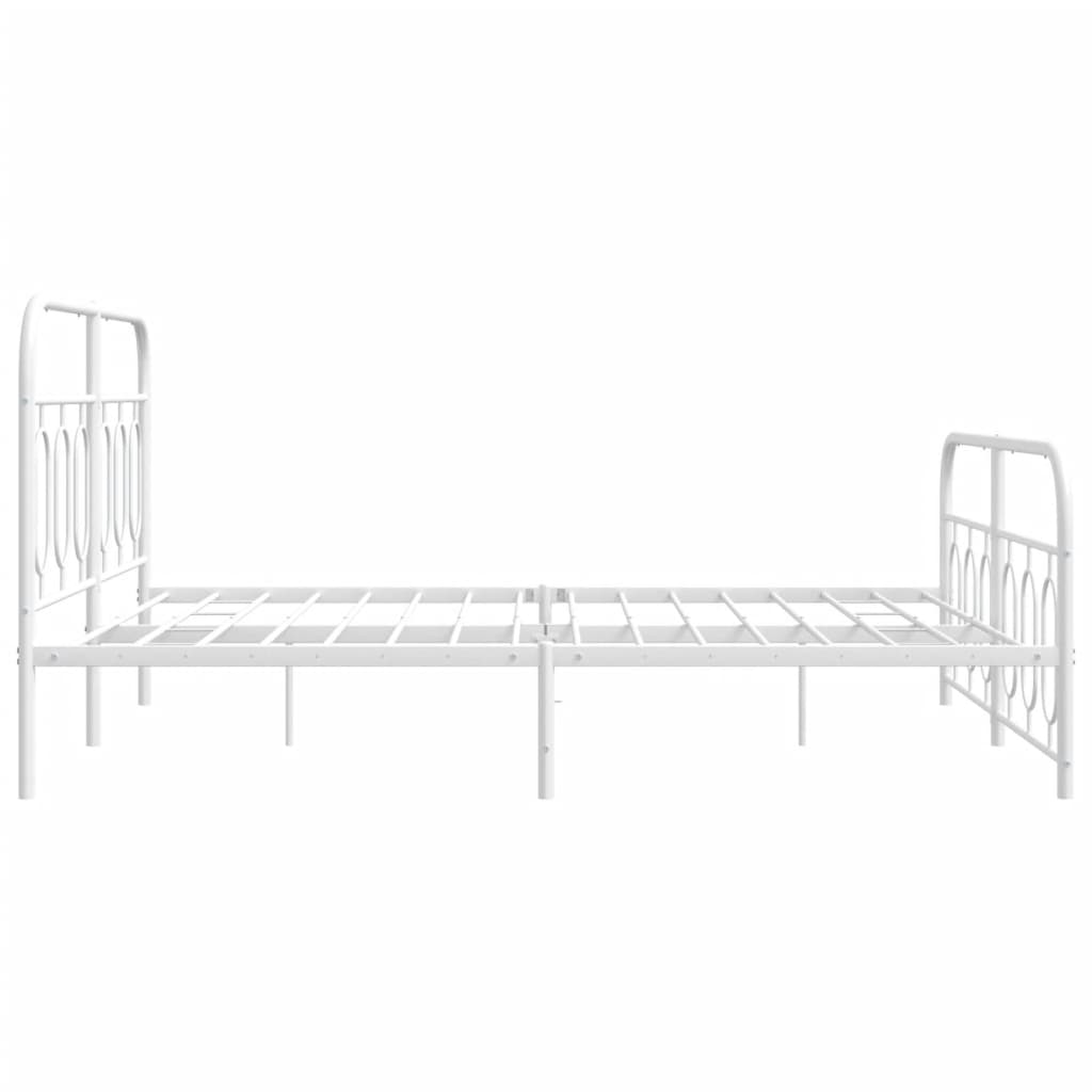 Metalni okvir kreveta uzglavlje i podnožje bijeli 140x200 cm