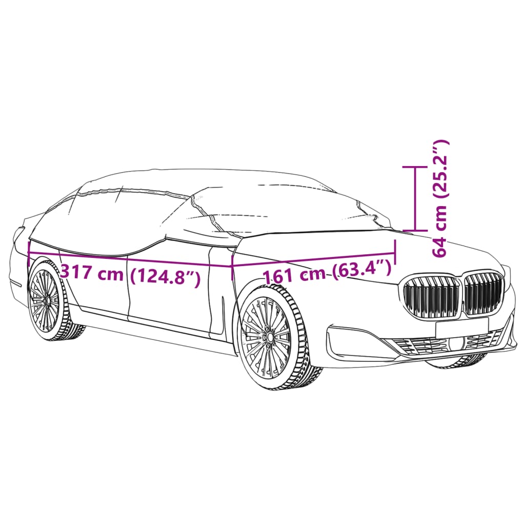 Navlaka za pola automobila s kukama srebrna XL PEVA