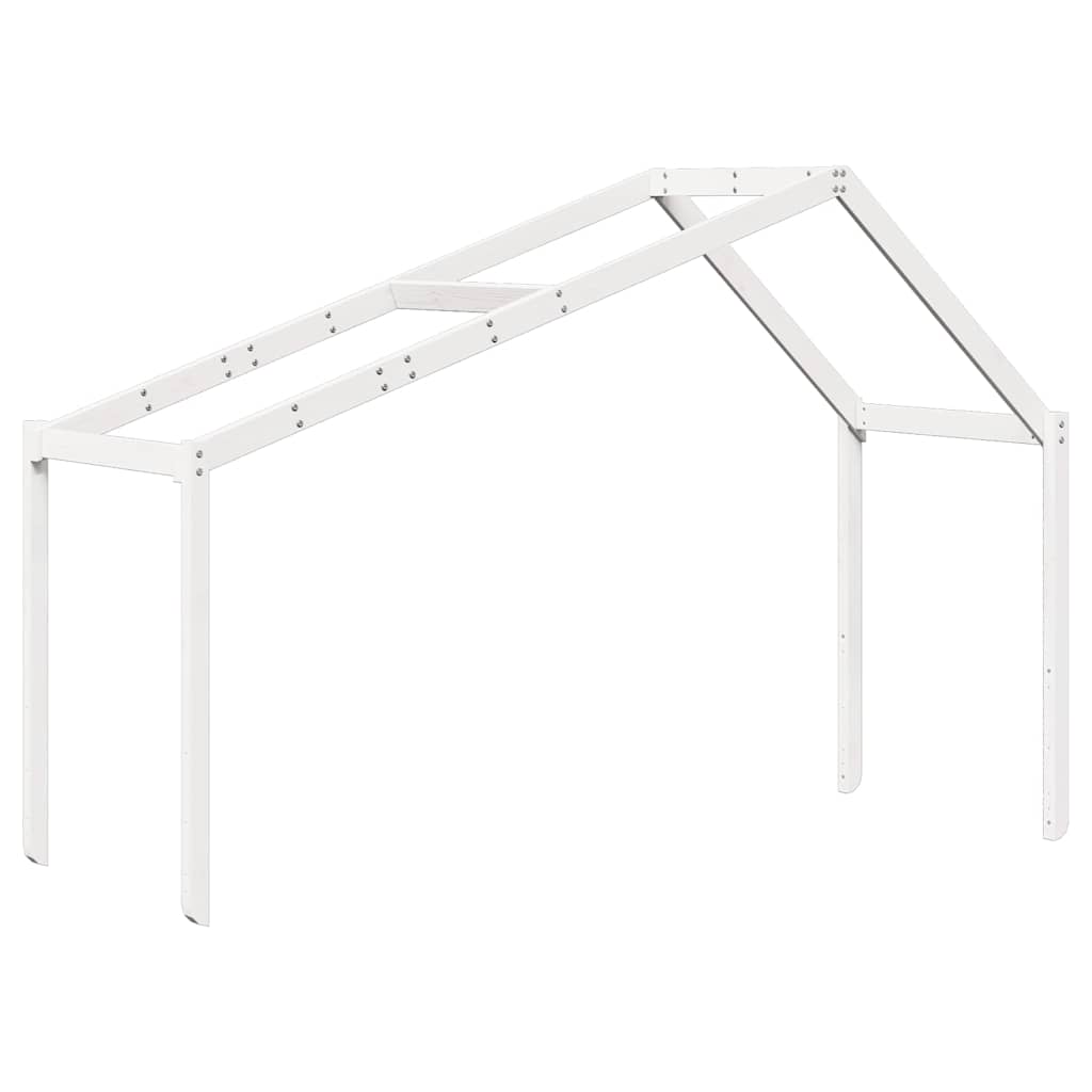 Krov za dječji krevet bijeli 203x80,5x142 cm masivna borovina