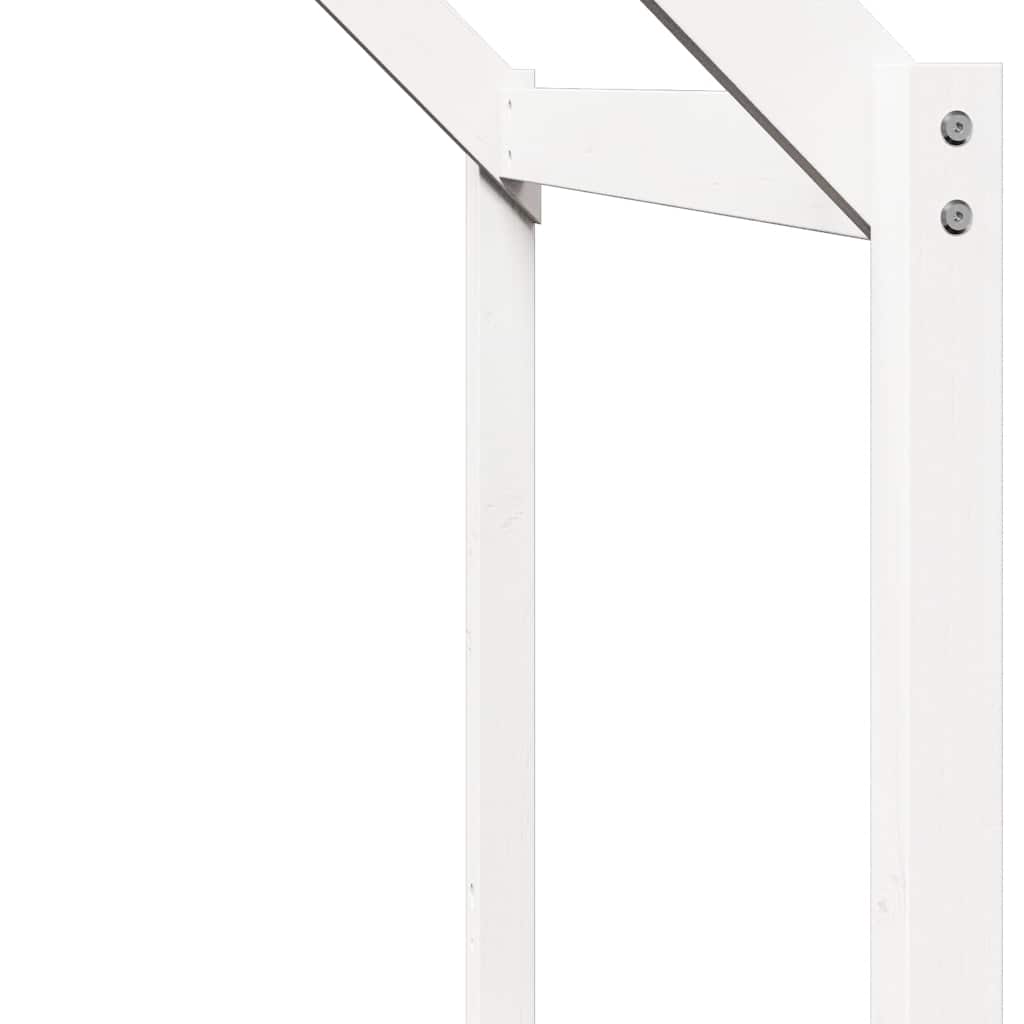 Krov za dječji krevet bijeli 203x80,5x142 cm masivna borovina