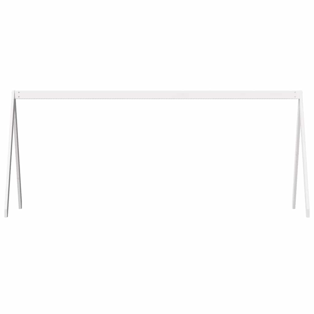 Krov za dječji krevet bijeli 209x95,5x88 cm masivna borovina