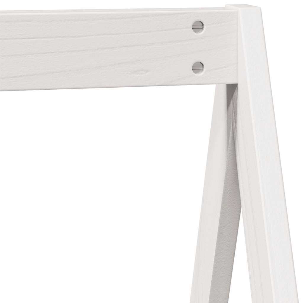 Krov za dječji krevet bijeli 209x95,5x88 cm masivna borovina