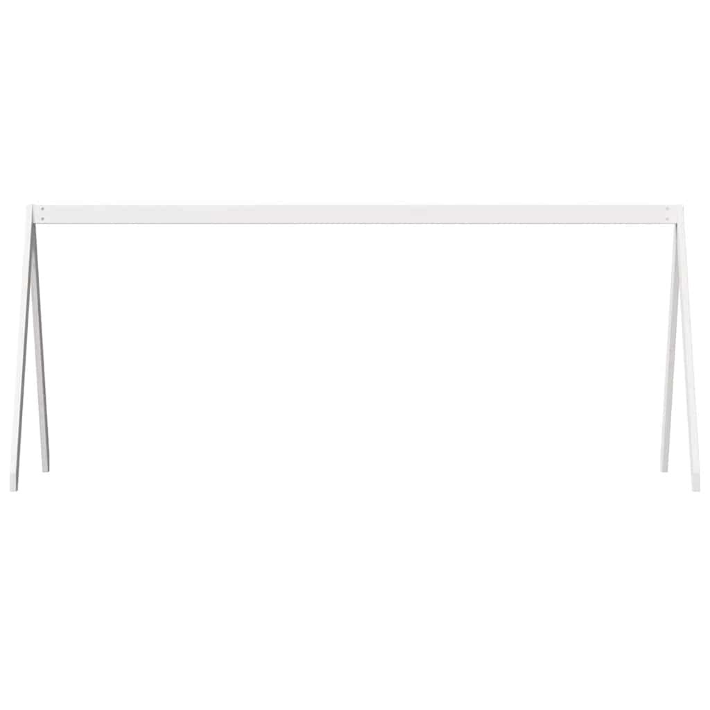 Krov za dječji krevet bijeli 199x95,5x88 cm masivna borovina