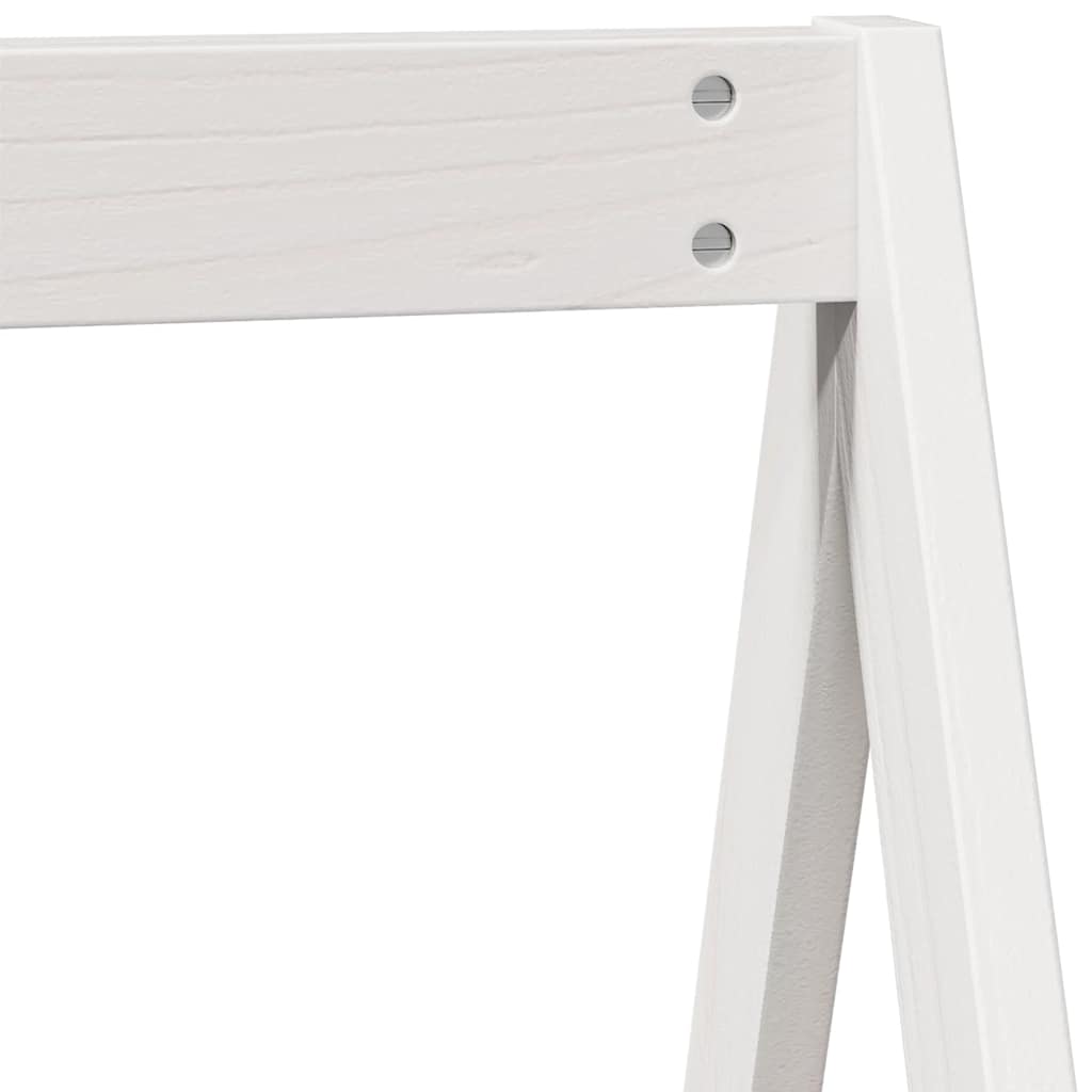 Krov za dječji krevet bijeli 199x95,5x88 cm masivna borovina