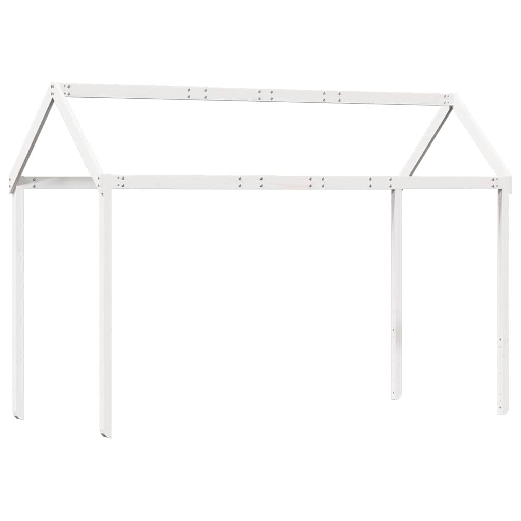 Krov za dječji krevet bijeli 217x95,5x159 cm masivna borovina