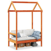Klupa s krovom voštano smeđa 117,5x70x176,5 cm masivna borovina