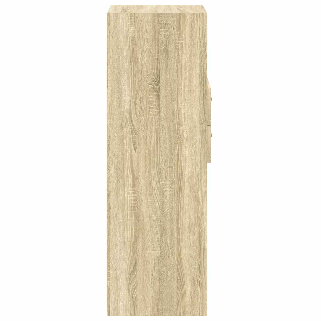 Visoka komoda boja hrasta 30 x 42,5 x 124 cm konstruirano drvo