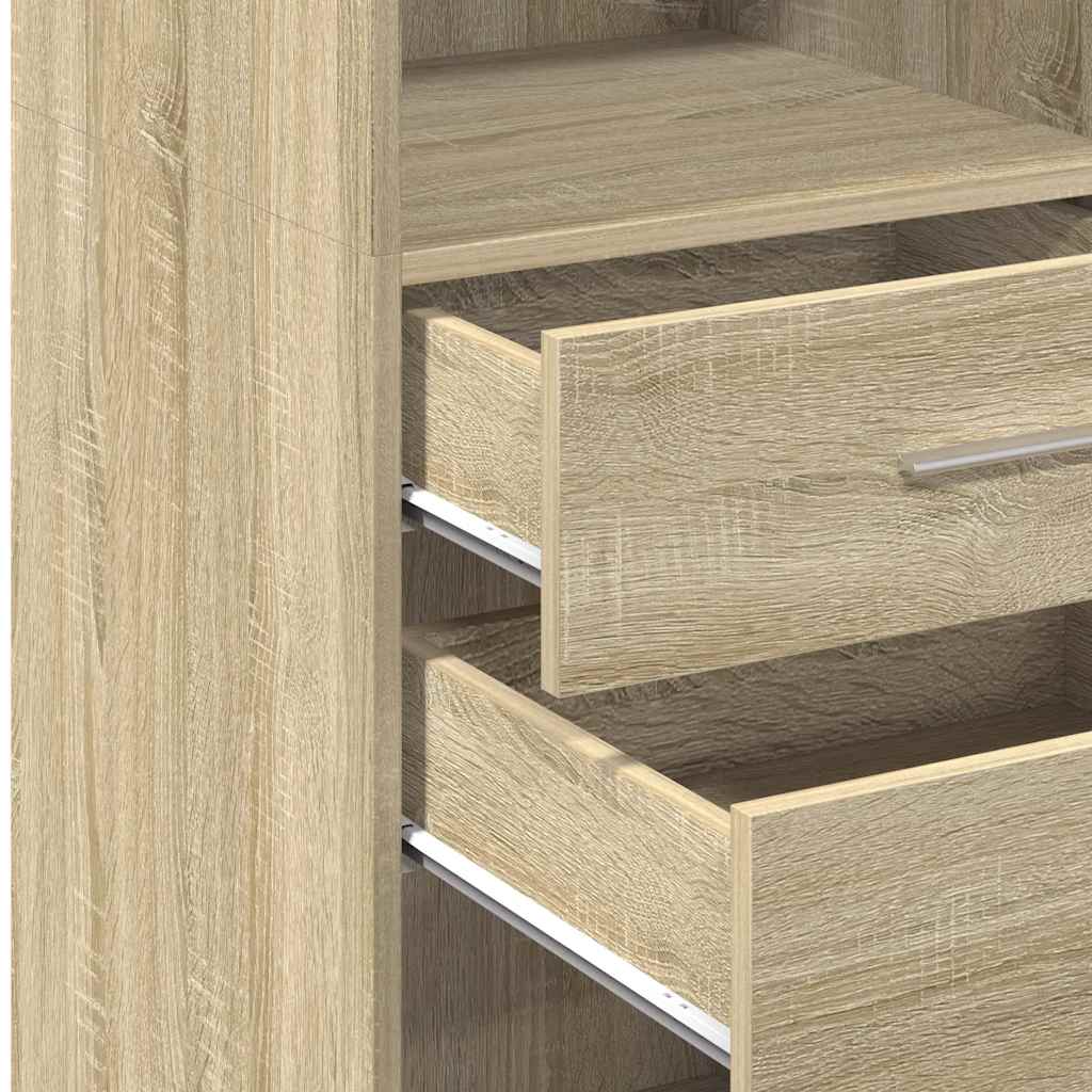 Visoka komoda boja hrasta 30 x 42,5 x 124 cm konstruirano drvo