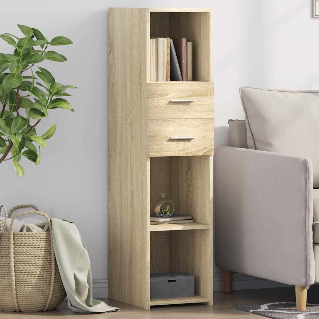Visoka komoda boja hrasta 30 x 42,5 x 124 cm konstruirano drvo