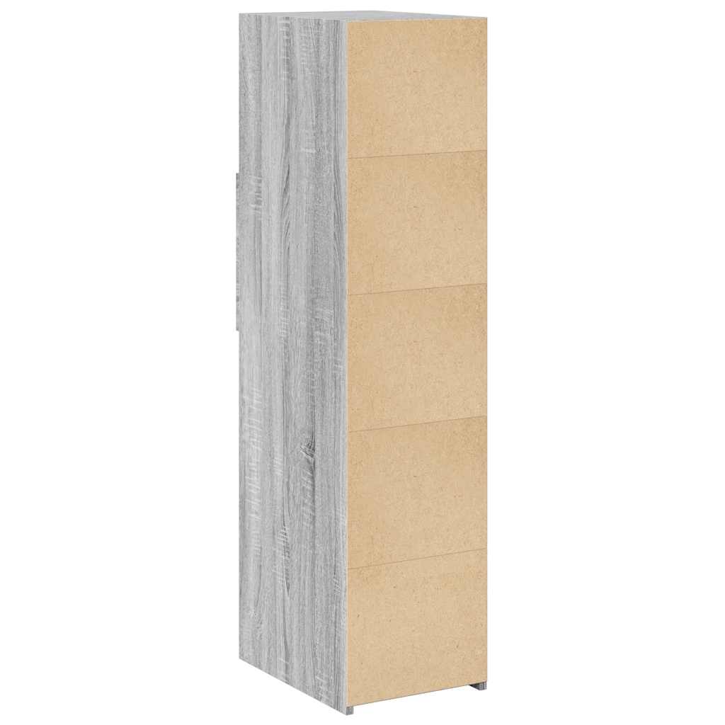 Visoka komoda siva boja hrasta 30x42,5x124 cm konstruirano drvo