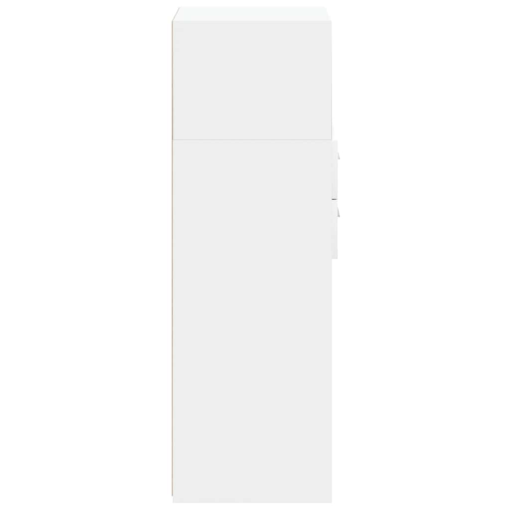 Visoka komoda bijela 40 x 42,5 x 124 cm od konstruiranog drva