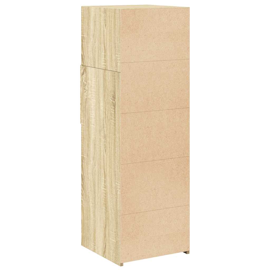 Visoka komoda boja hrasta 40 x 42,5 x 124 cm konstruirano drvo