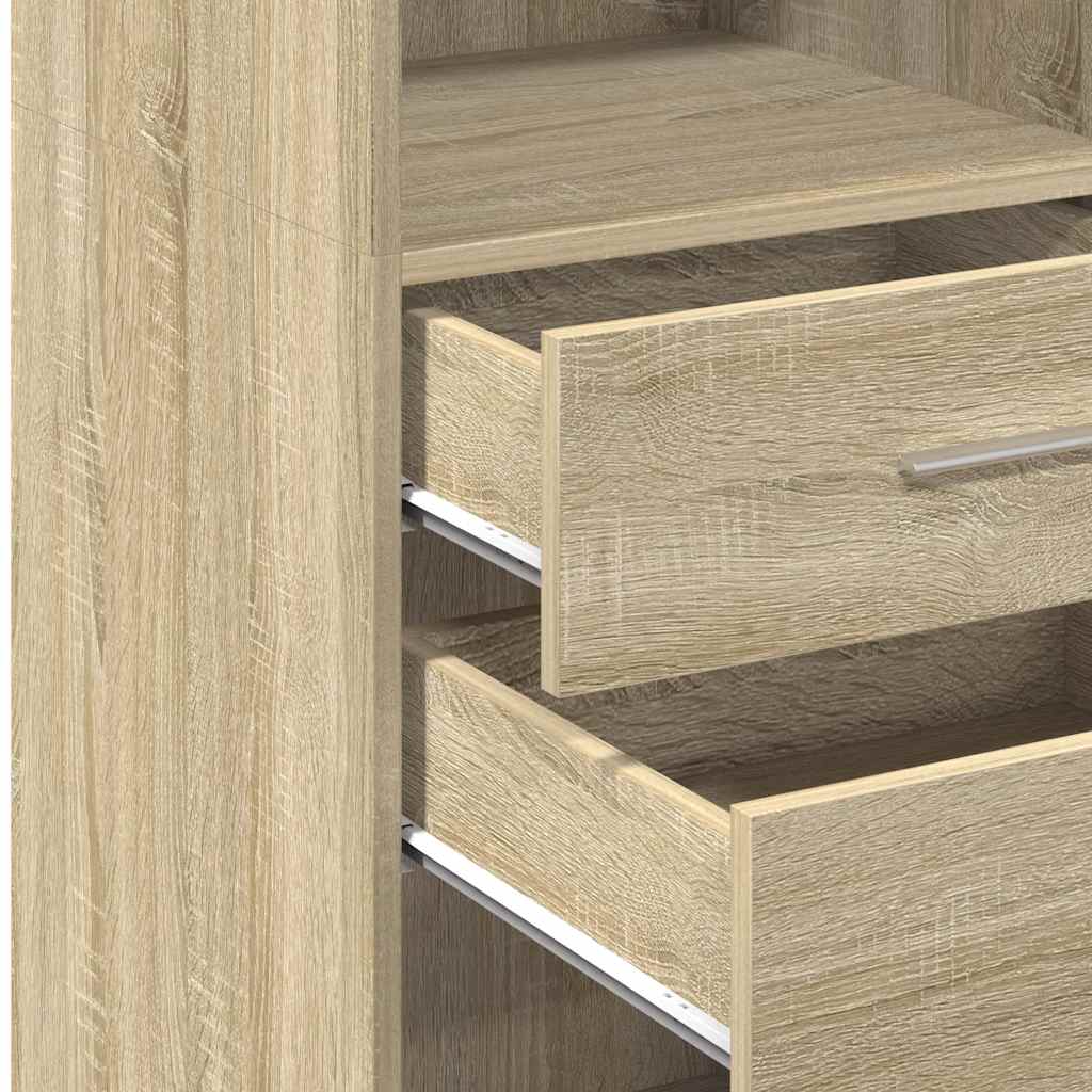 Visoka komoda boja hrasta 40 x 42,5 x 124 cm konstruirano drvo