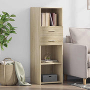 Visoka komoda boja hrasta 40 x 42,5 x 124 cm konstruirano drvo