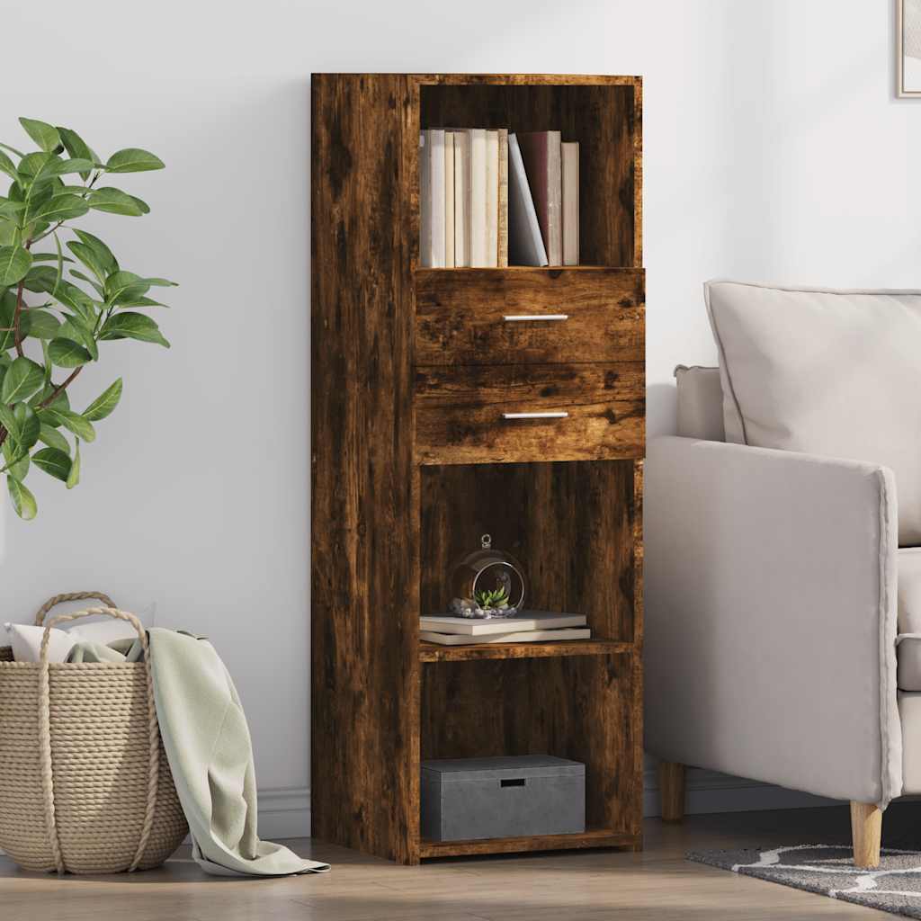 Visoka komoda boja hrasta 40 x 42,5 x 124 cm konstruirano drvo