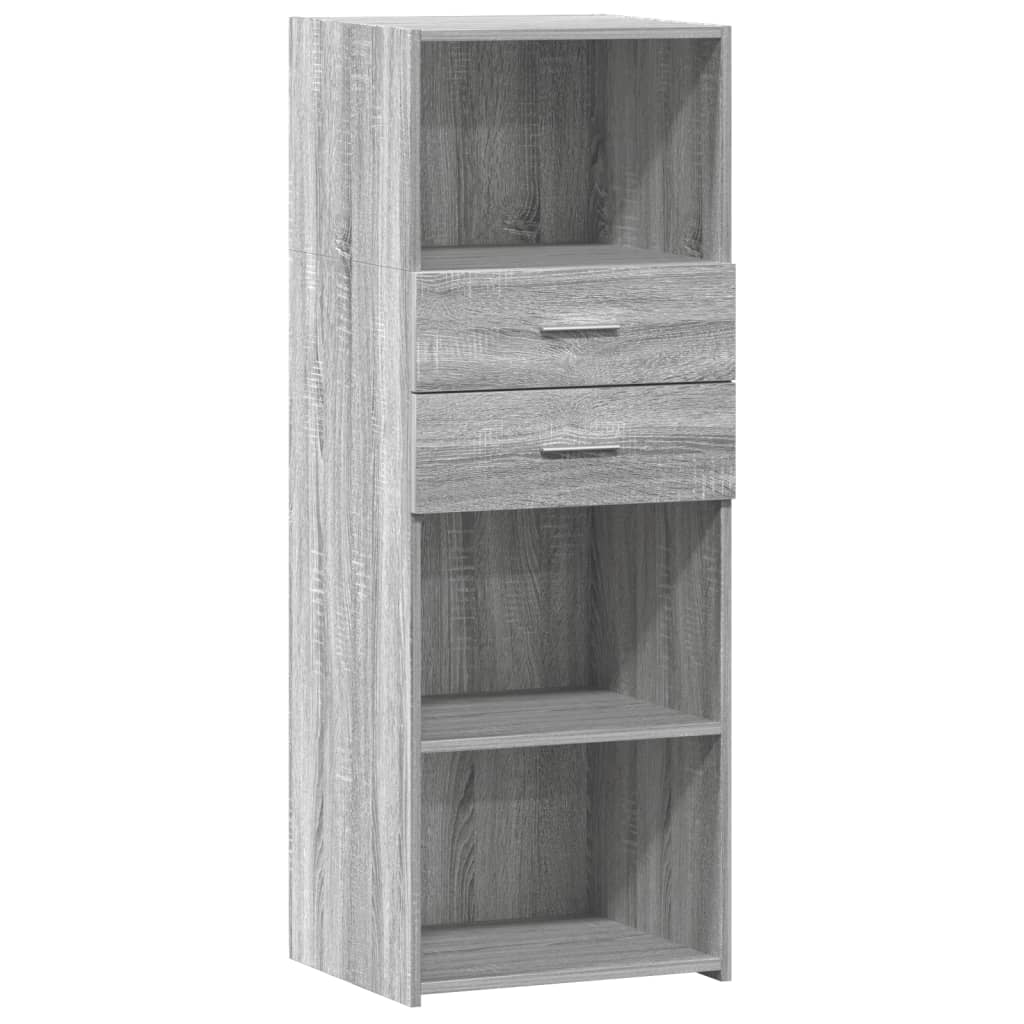 Visoka komoda siva boja hrasta 45x42,5x124 cm konstruirano drvo