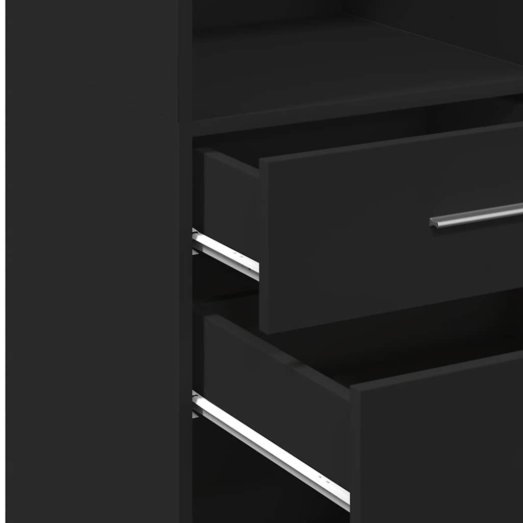 Visoka komoda crna 50 x 42,5 x 124 cm od konstruiranog drva