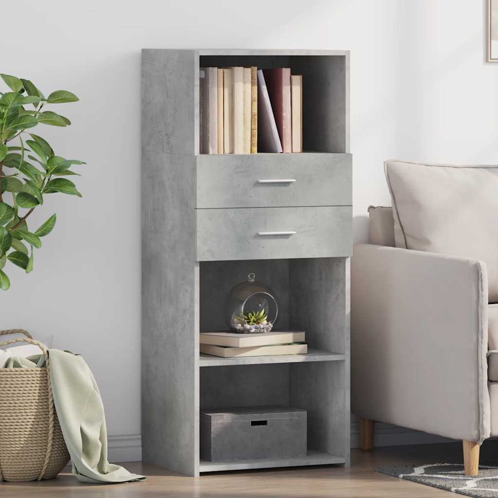 Visoka komoda boja betona 50 x 42,5 x 124 cm konstruirano drvo
