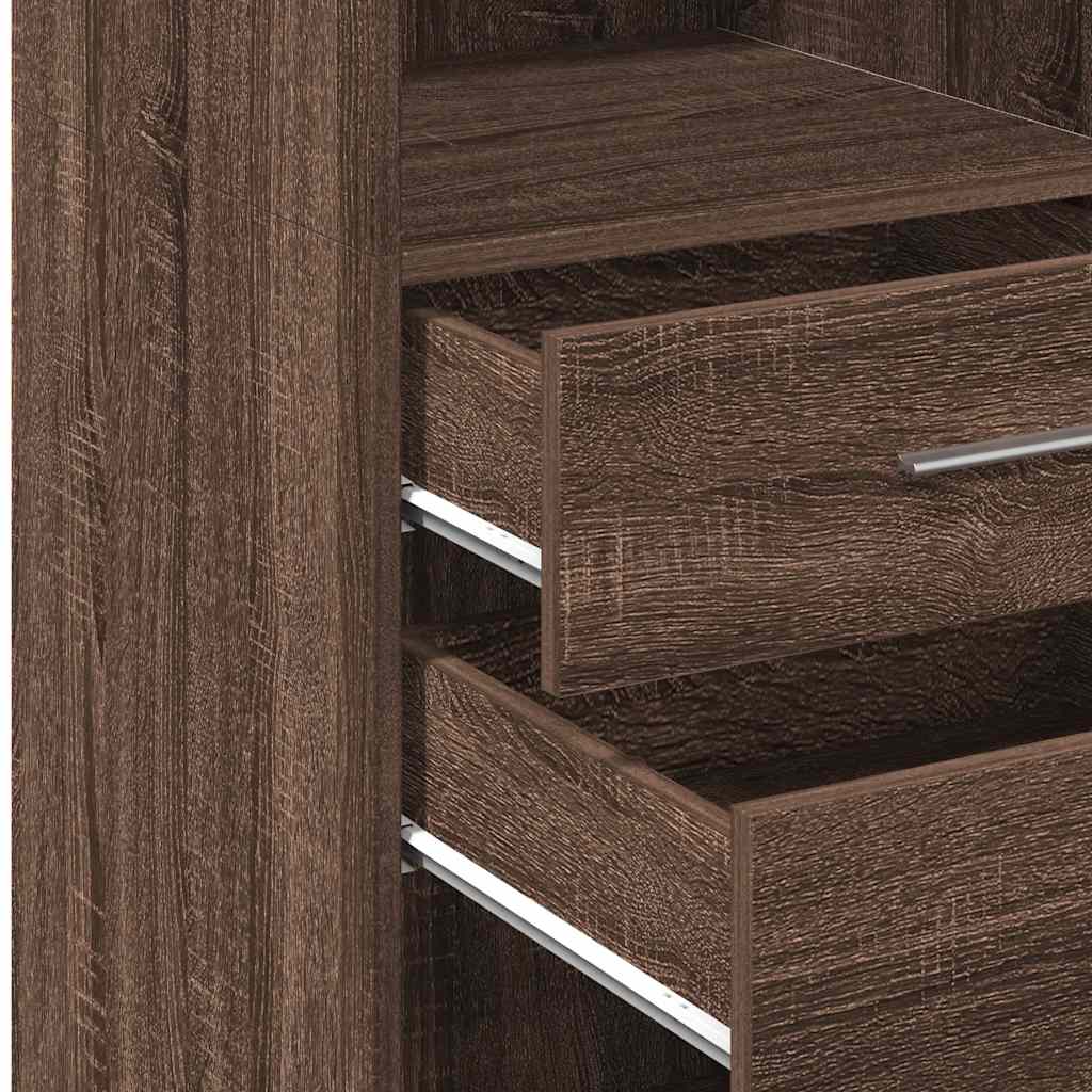 Visoka komoda boja hrasta 50 x 42,5 x 124 cm konstruirano drvo