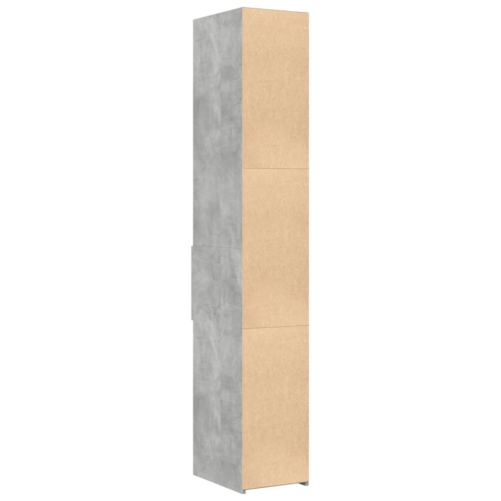 Visoka komoda boja betona 30x42,5x185 cm od konstruiranog drva
