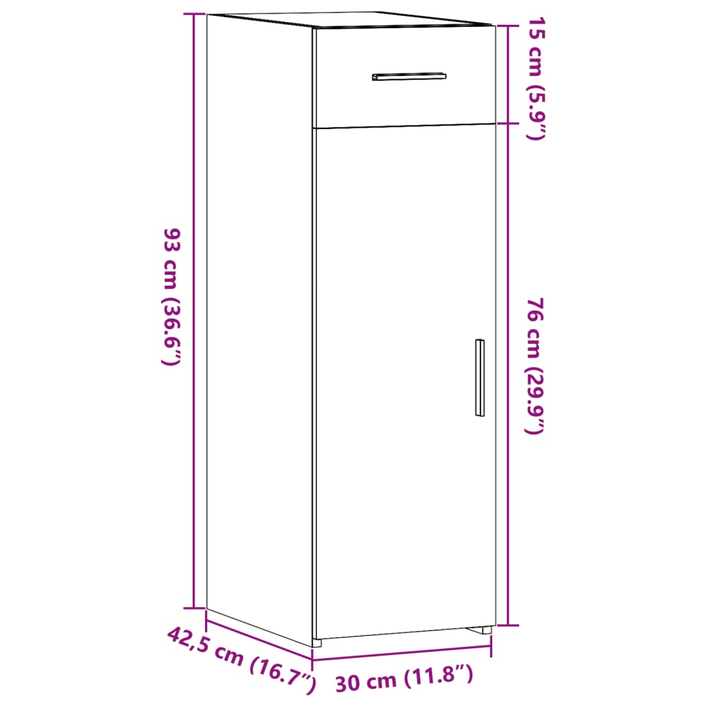 Komoda boja sivog hrasta sonome 30x42,5x93 cm konstruirano drvo