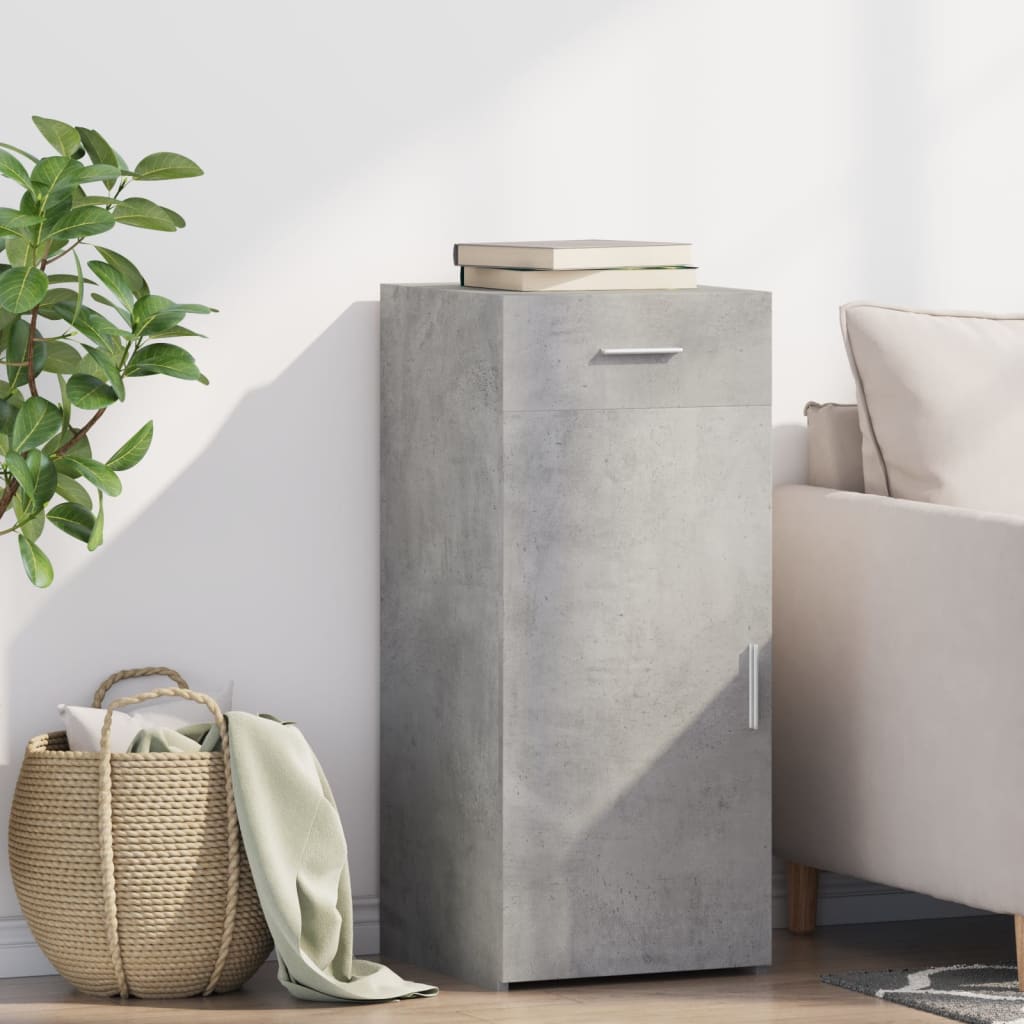Komoda siva boja betona 40 x 42,5 x 93 cm od konstruiranog drva