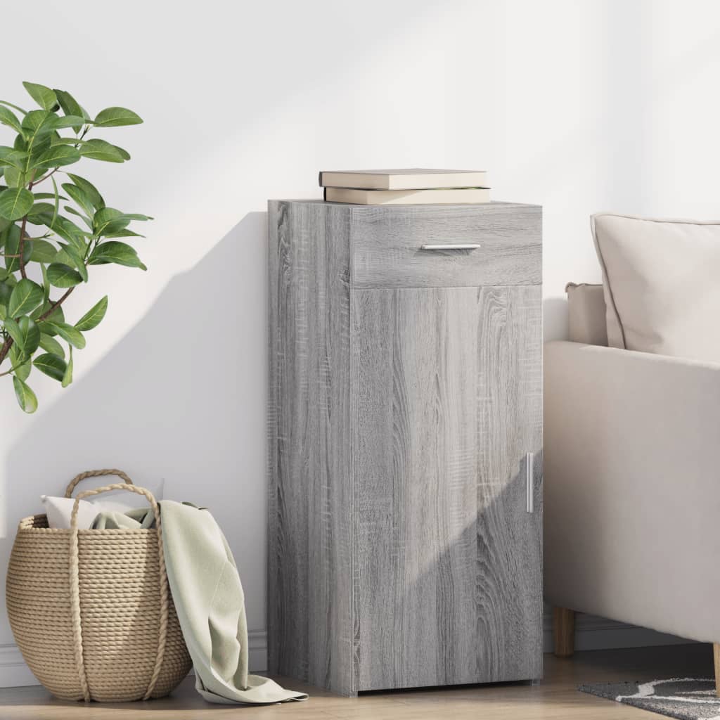 Komoda siva boja hrasta 40 x 42,5 x 93 cm od konstruiranog drva