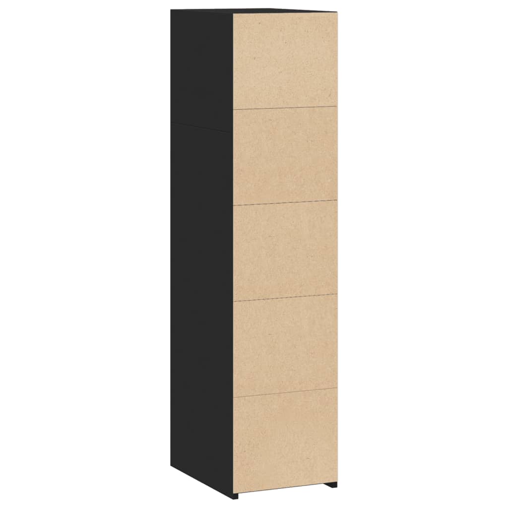 Visoka komoda crna 30x41x124 cm od konstruiranog drva