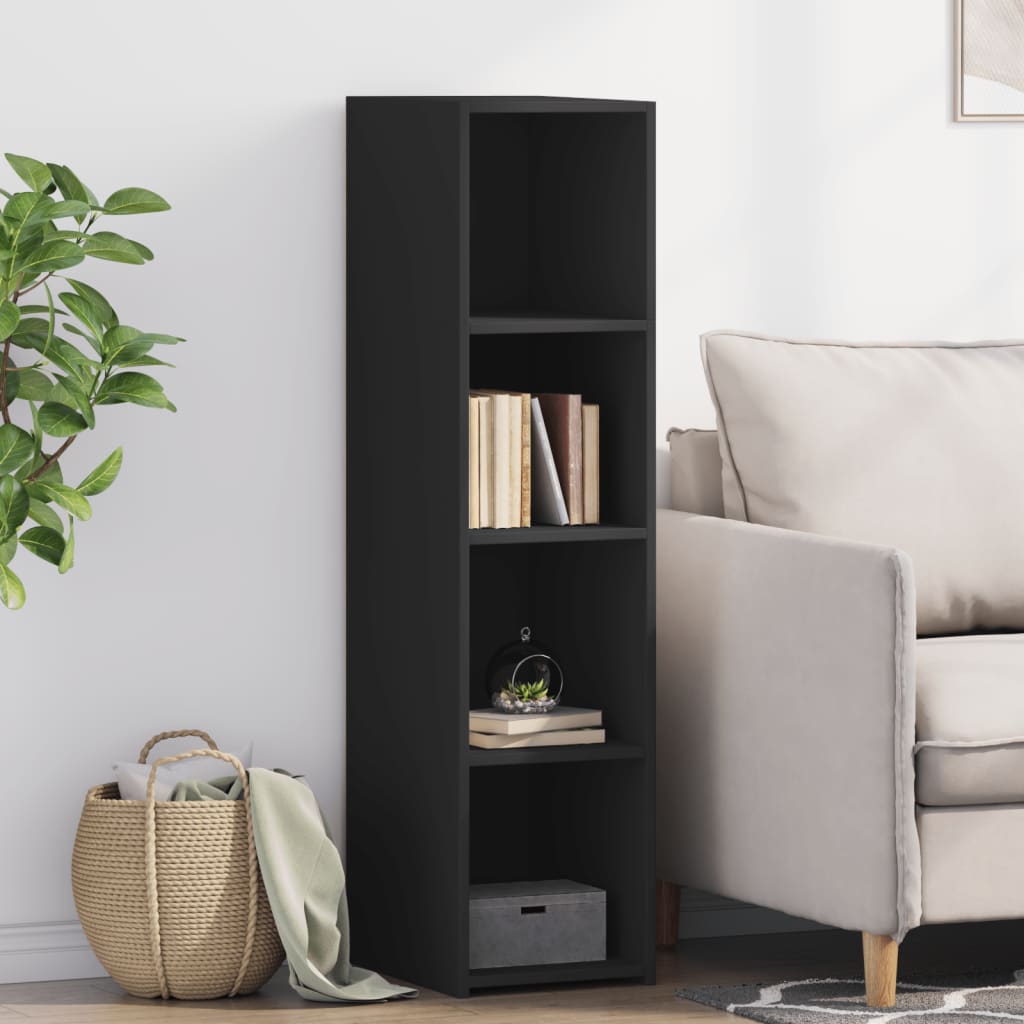 Visoka komoda crna 30x41x124 cm od konstruiranog drva