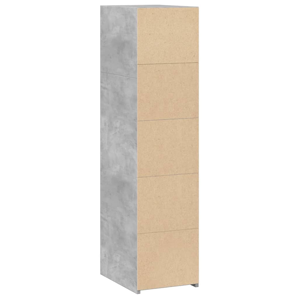 Visoka komoda siva betona 30x41x124 cm od konstruiranog drva