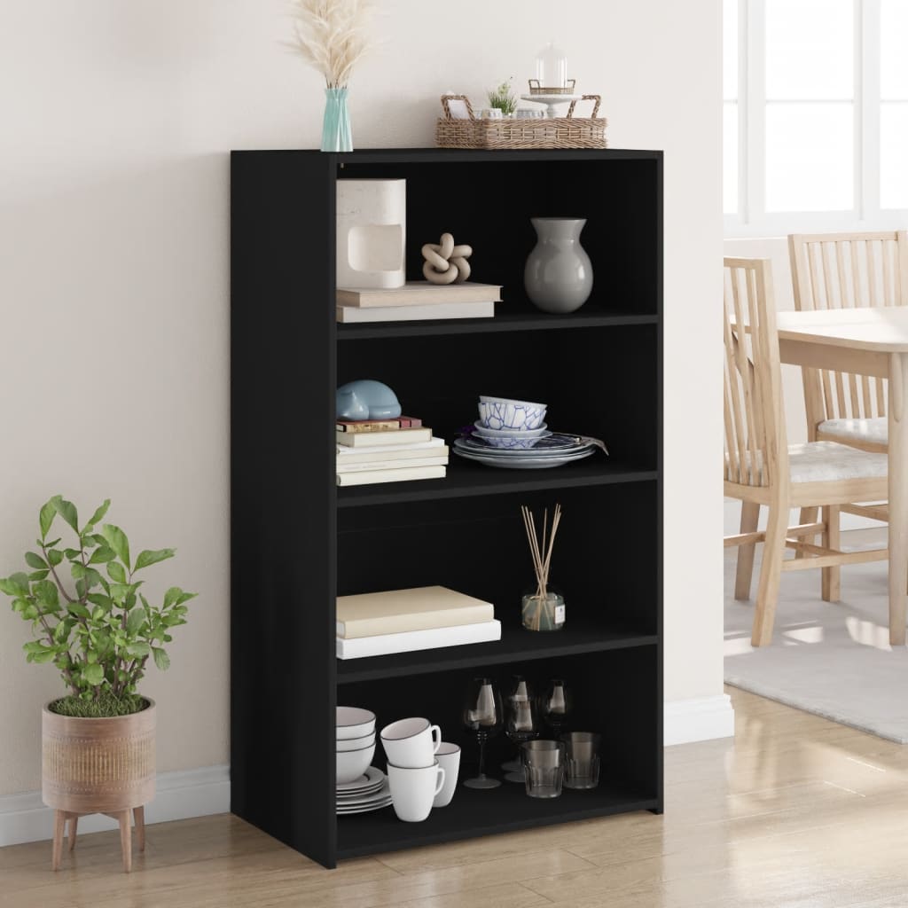 Visoka komoda crna 70 x 41 x 124 cm od konstruiranog drva