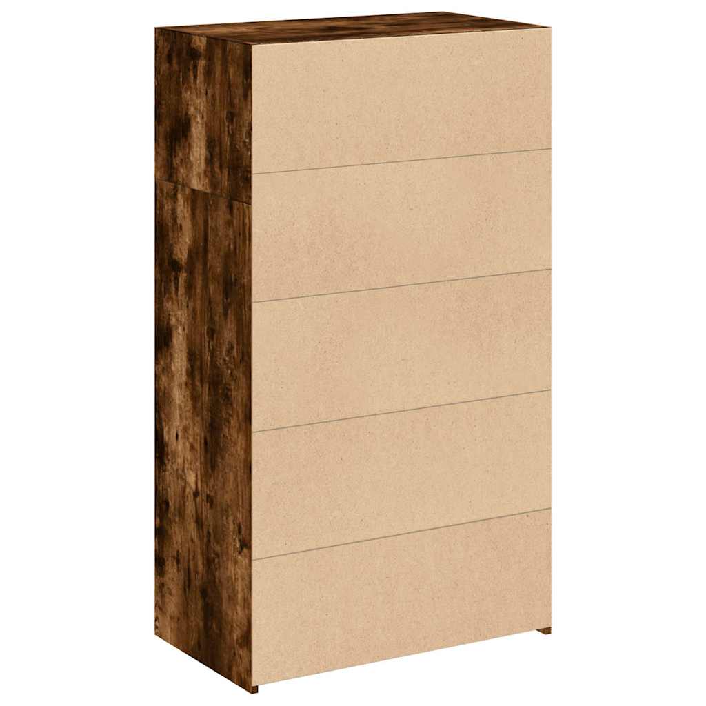Visoka komoda boje hrasta 70 x 41 x 124 cm konstruirano drvo