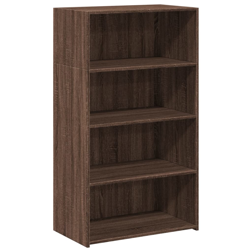 Visoka komoda smeđe boje hrasta 70x41x124 cm konstruirano drvo