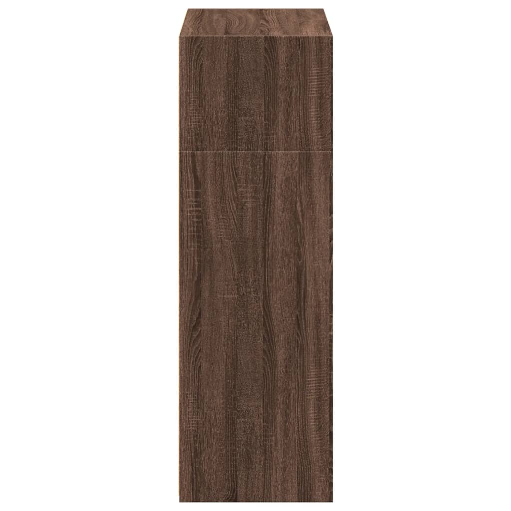 Visoka komoda smeđe boje hrasta 70x41x124 cm konstruirano drvo