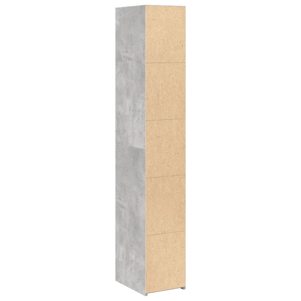 Visoka komoda boje betona 30x41x185 cm od konstruiranog drva