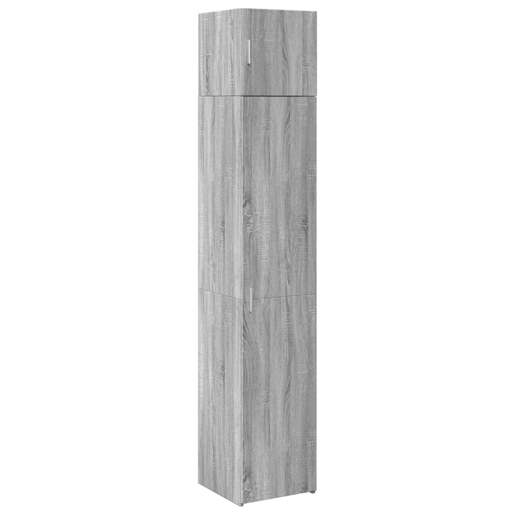 Uski ormarić za pohranu siva boja hrasta 40x42,5x225 cm drveni