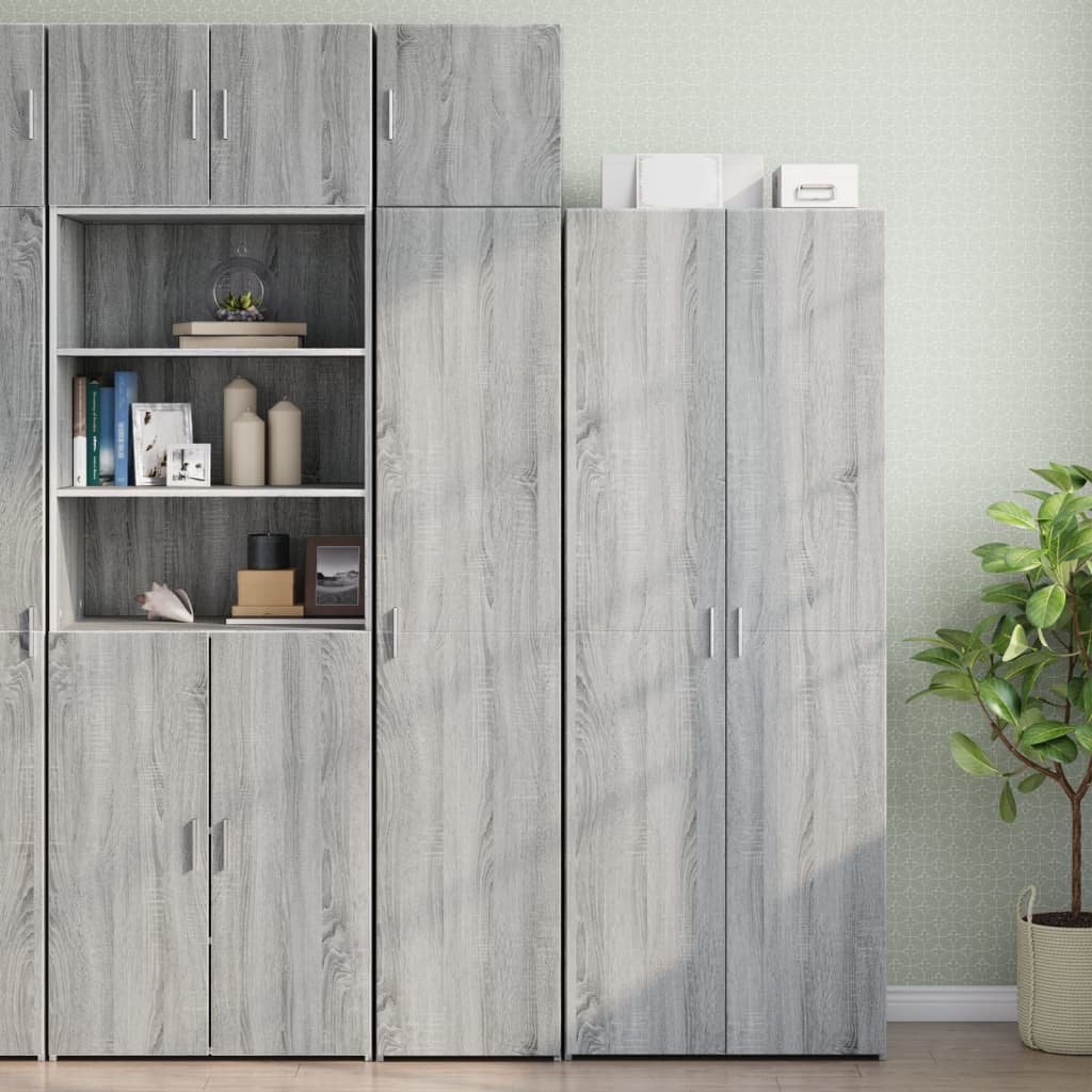 Uski ormarić za pohranu siva boja hrasta 40x42,5x225 cm drveni