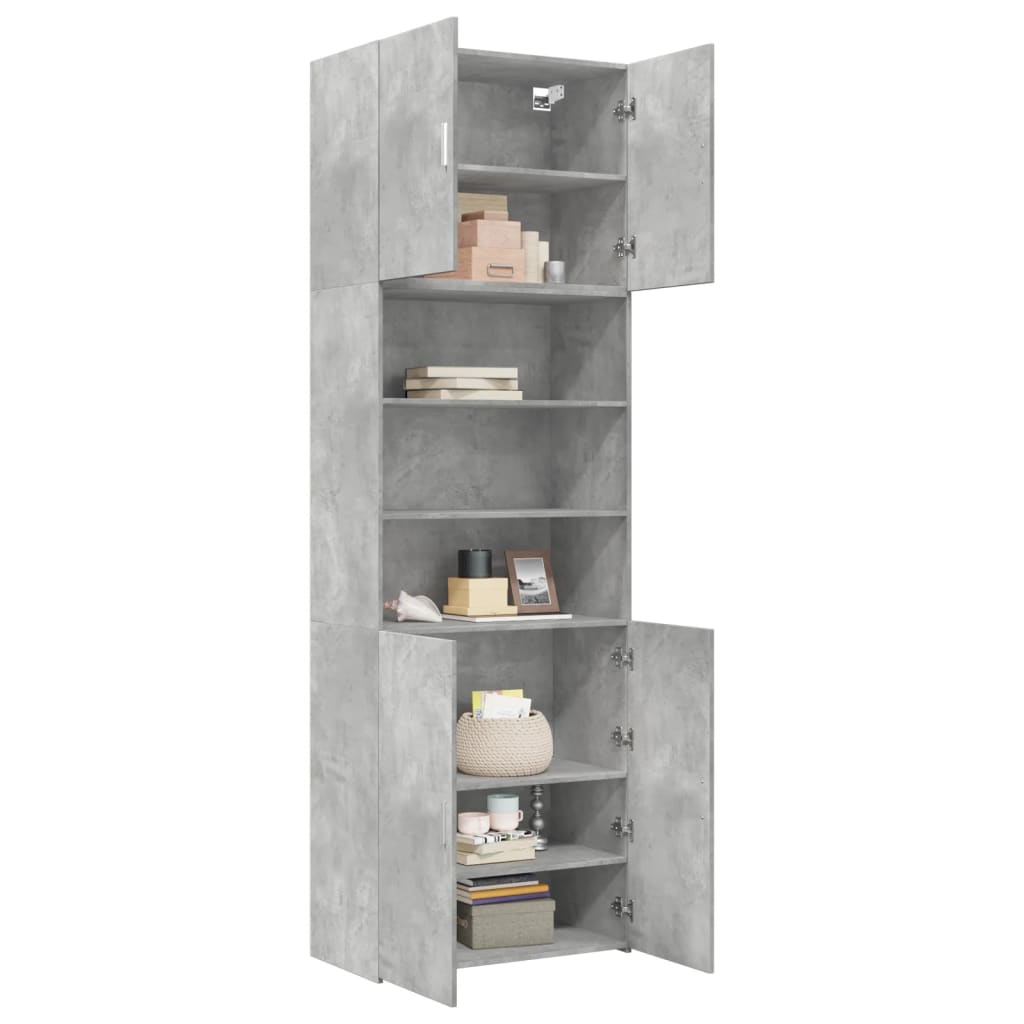 Visoka komoda boje betona 80x42,5x249 cm od konstruiranog drva