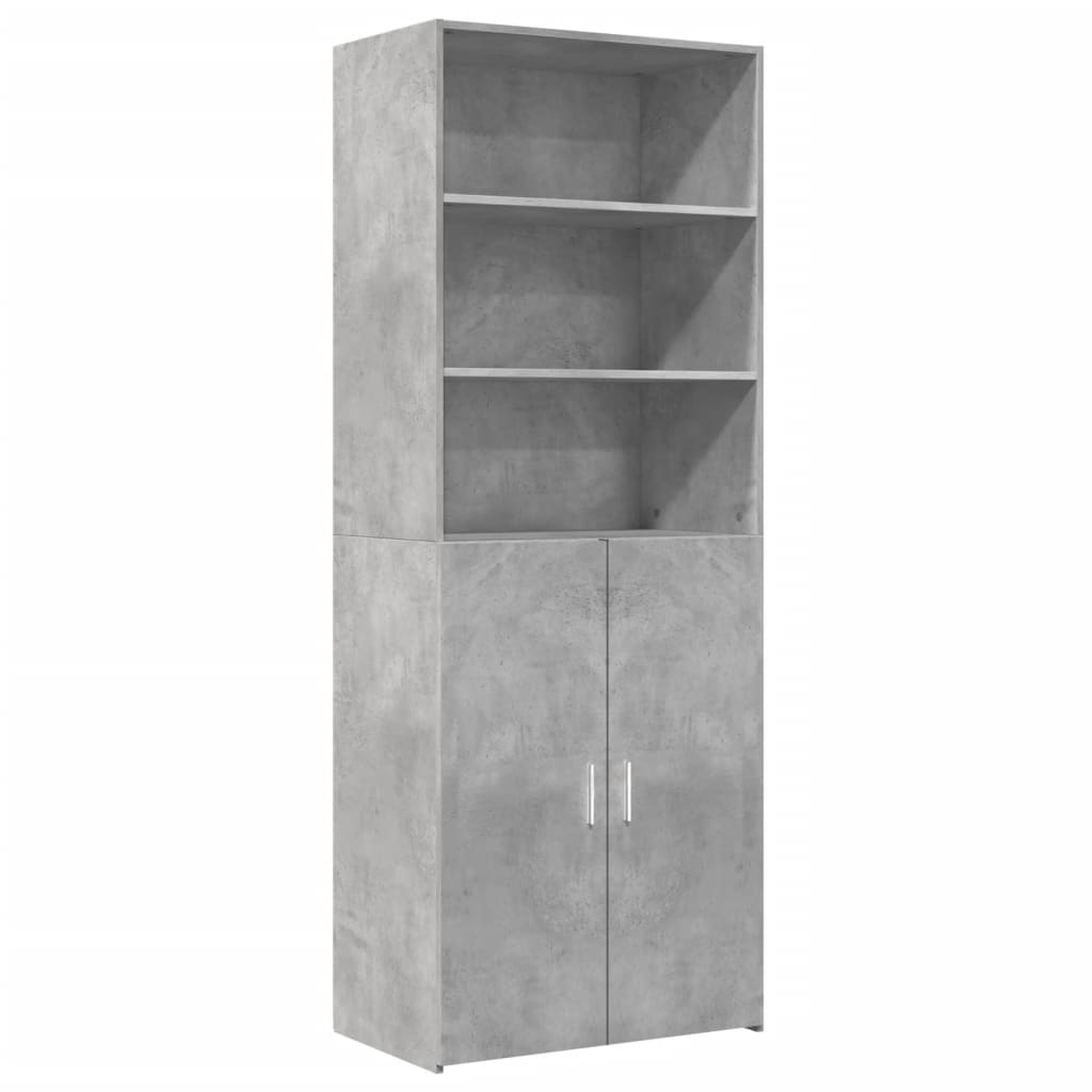 Visoka komoda boja betona 70x42,5x185 cm od konstruiranog drva