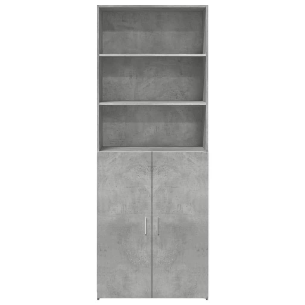 Visoka komoda boja betona 70x42,5x185 cm od konstruiranog drva