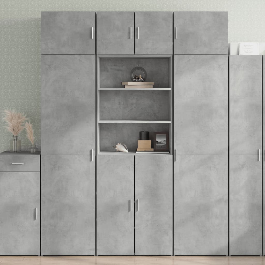 Visoka komoda boja betona 70x42,5x185 cm od konstruiranog drva