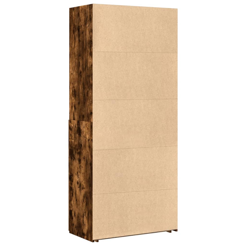 Visoka komoda boja dimljenog hrasta 80 x 42,5 x 185 cm drvena