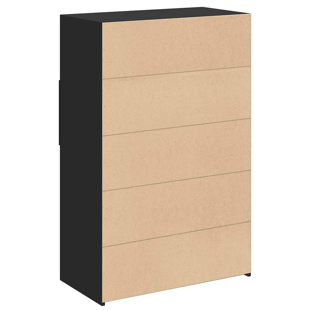 Visoka komoda crna 80 x 42,5 x 124 cm konstruirano drvo
