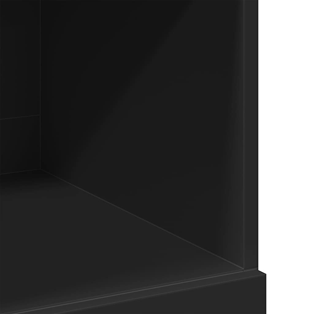 Visoka komoda crna 80 x 42,5 x 124 cm konstruirano drvo