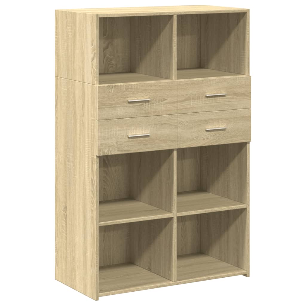 Visoka komoda boja hrasta 80 x 42,5 x 124 cm konstruirano drvo