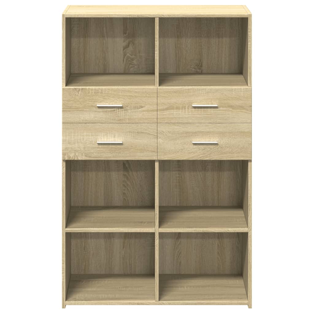 Visoka komoda boja hrasta 80 x 42,5 x 124 cm konstruirano drvo