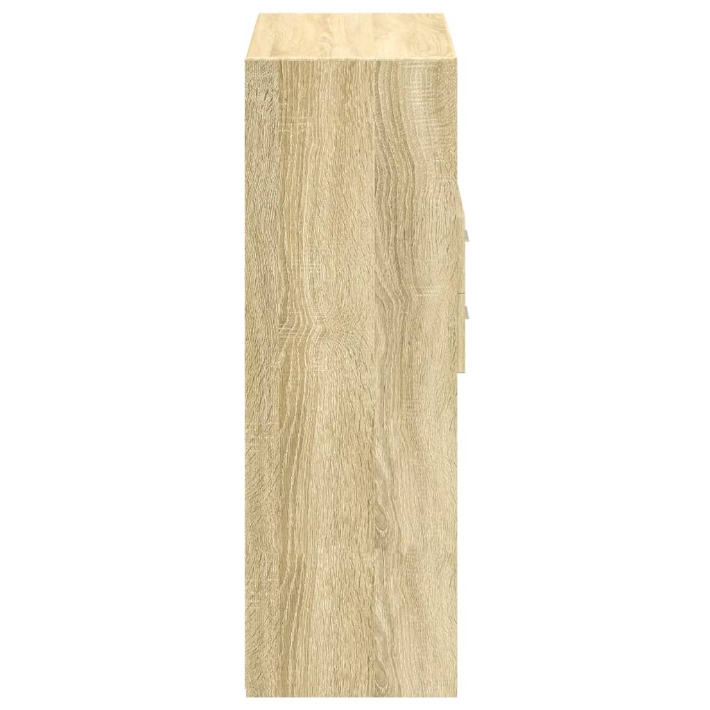 Visoka komoda boja hrasta 80 x 42,5 x 124 cm konstruirano drvo