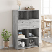 Visoka komoda siva boja hrasta 80x42,5x124 cm konstruirano drvo