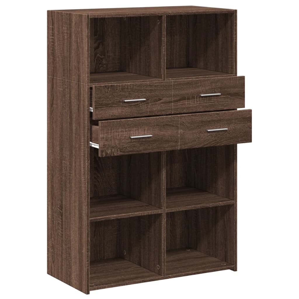 Visoka komoda boja hrasta 80 x 42,5 x 124 cm konstruirano drvo