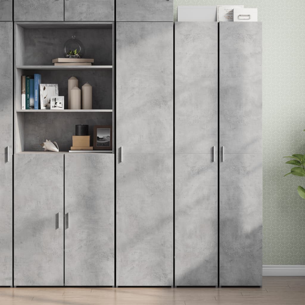 Visoka komoda boja betona 40x42,5x185 cm od konstruiranog drva